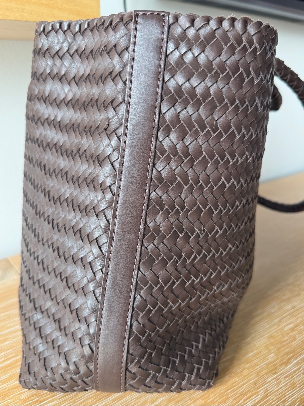 NWT! | MADEWELL The Signature Woven Tote in Coffee Bean | 100% Leather | NP318 - Picture 6 of 16